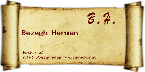 Bezegh Herman névjegykártya